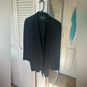Black Double-Breasted Men's Blazer